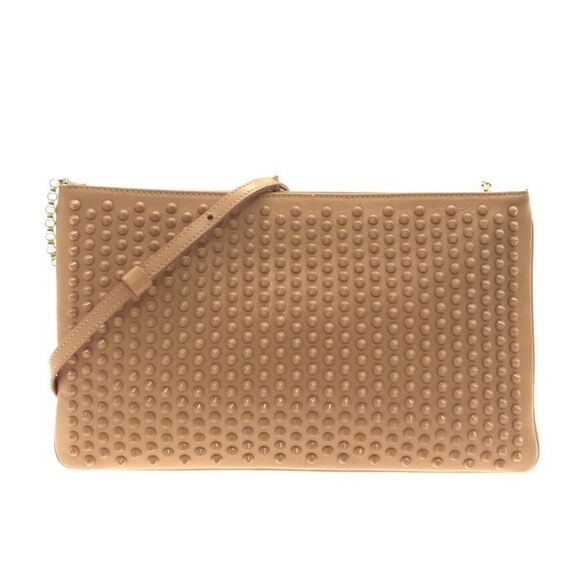 CHRISTIAN LOUBOUTIN Loubiposh Beige Leather Shoulder Bag - Picture 1 of 14
